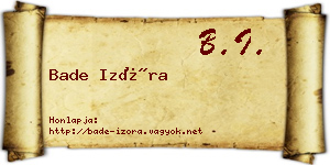 Bade Izóra névjegykártya